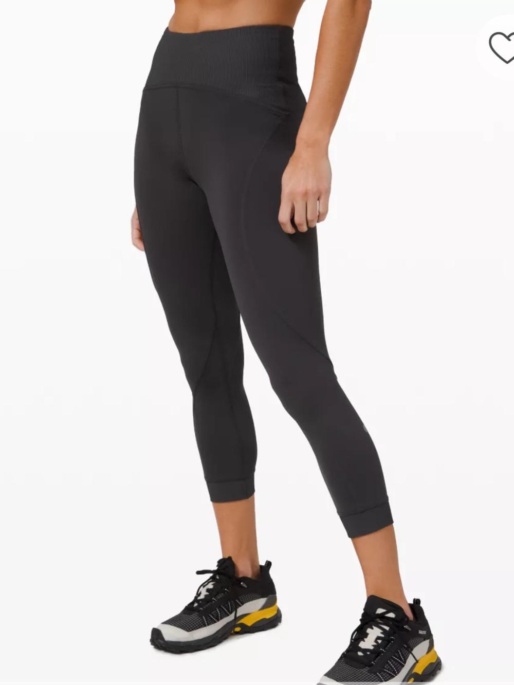 Lululemon Train Free High Rise Crop 23" Nulux Fabric Stretch Black Women's Sz 12